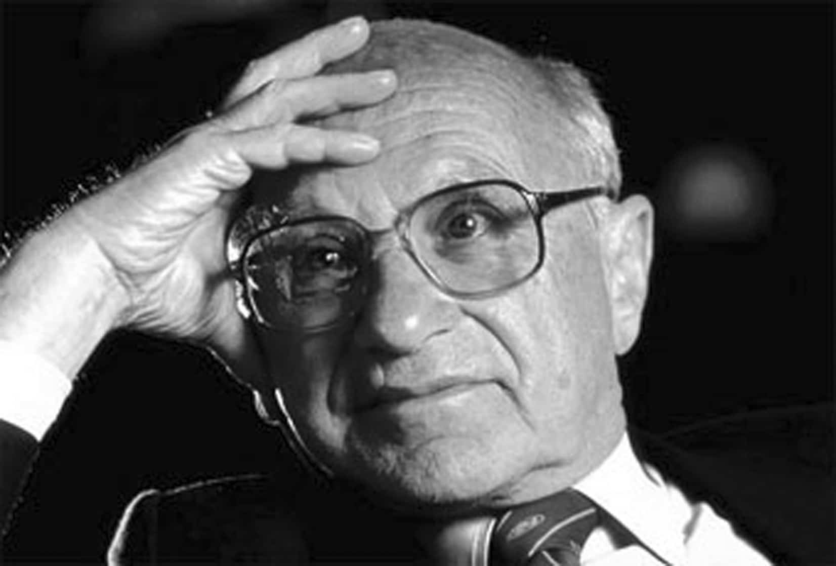Picture of Milton Friedman theorising