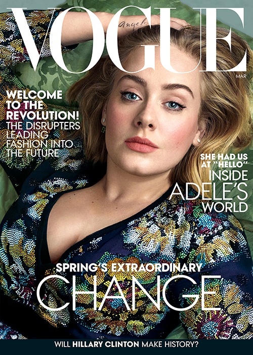Photo of Vogue Magazine (March 2016 Issue with singer Adele on the front cover)
