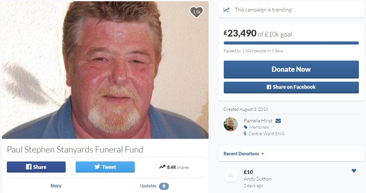 Paul Stephen Stanyard's Funeral Fund on GoFundMe