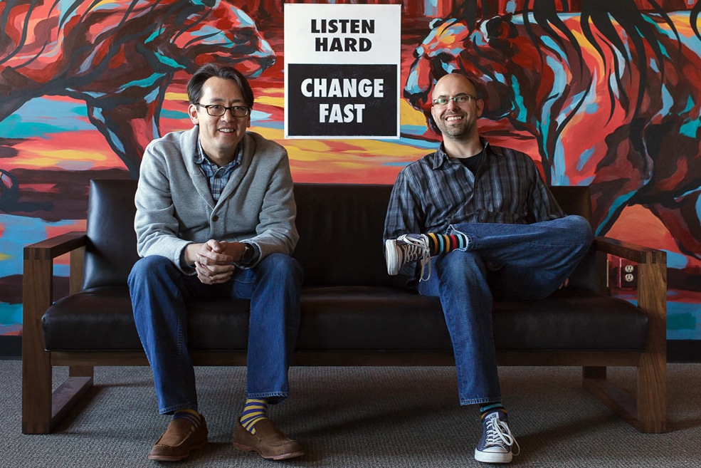Photo of Ben Chestnut and Dan Kurzius (co-founders of MailChimp)