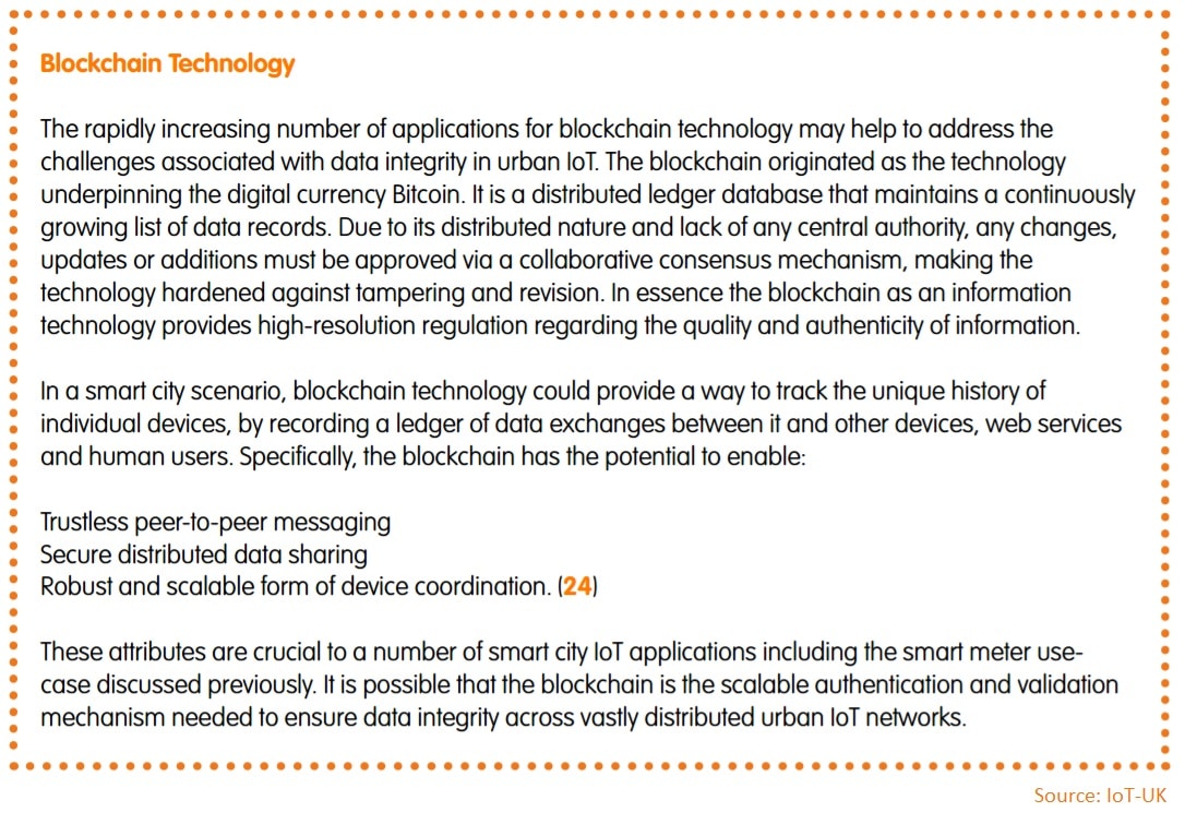 Blockchain technology in iot