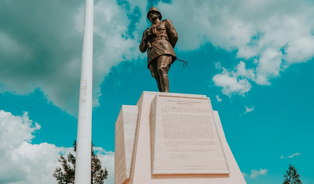 Statue of Ataturk in Canakkale, Turkey.