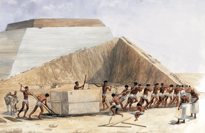 Building of the Great Pyramid of Gize in Egypt
