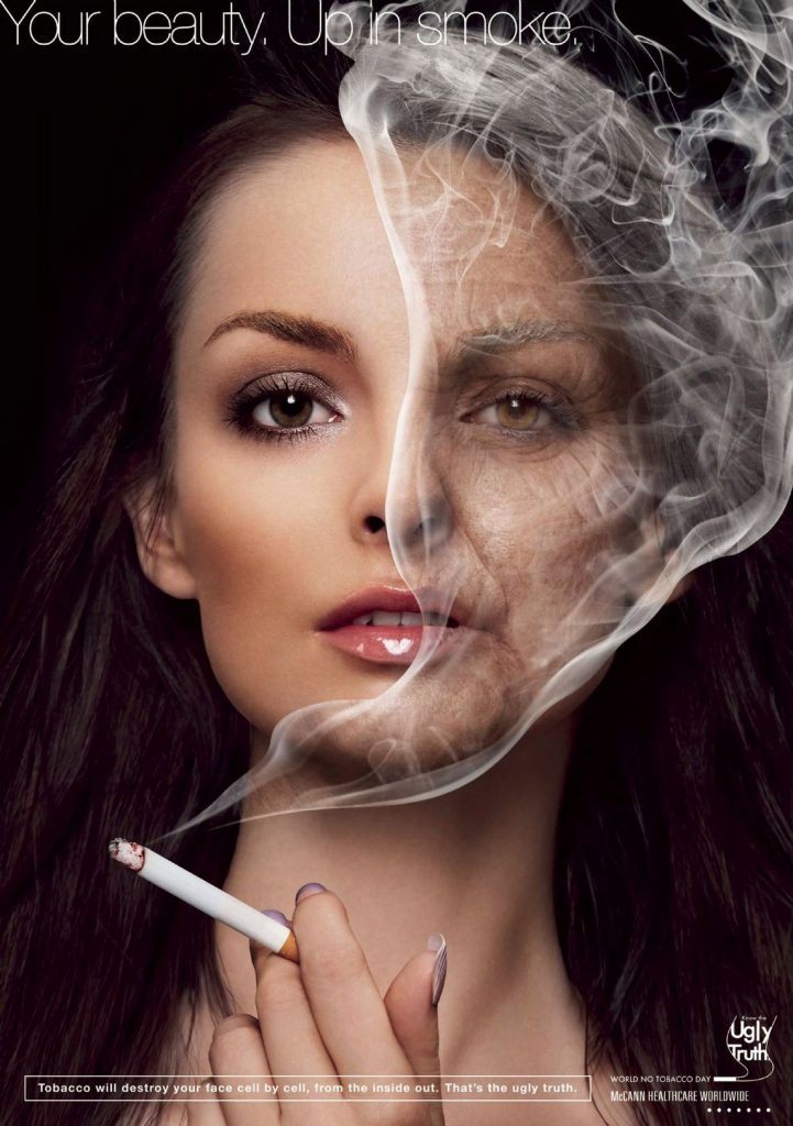 Your beauty up in smoke social action poster McCann Healthcare