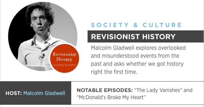 Infographic of podcast hosted by Malcolm Gladwell