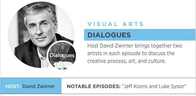 Infographic of podcast hosted by David Zwirner