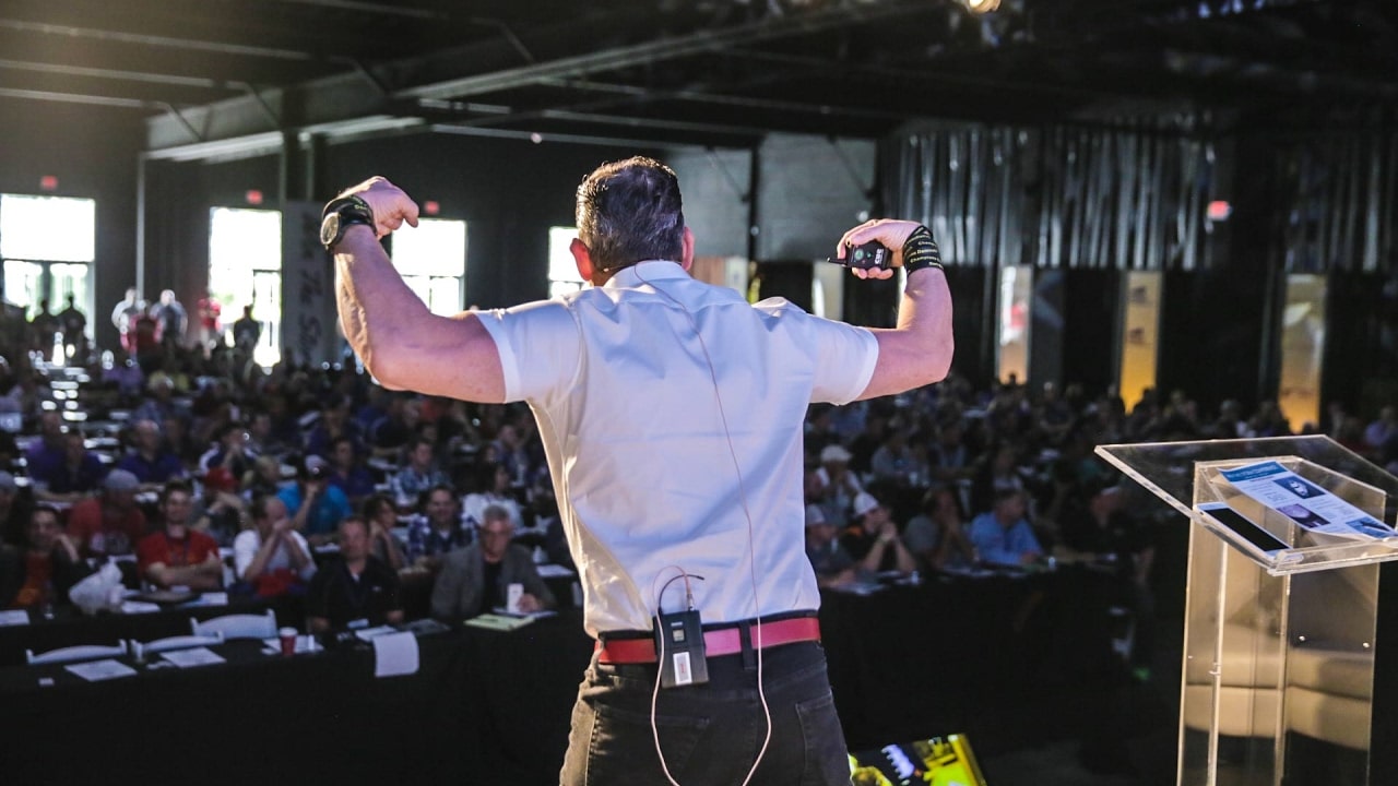 Grant Cardone speaking to a large audience
