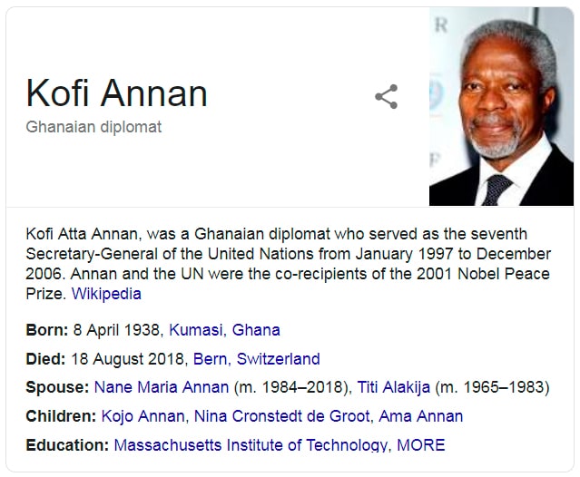 Kofi Annan (Wikipedia screenshot of biography)
