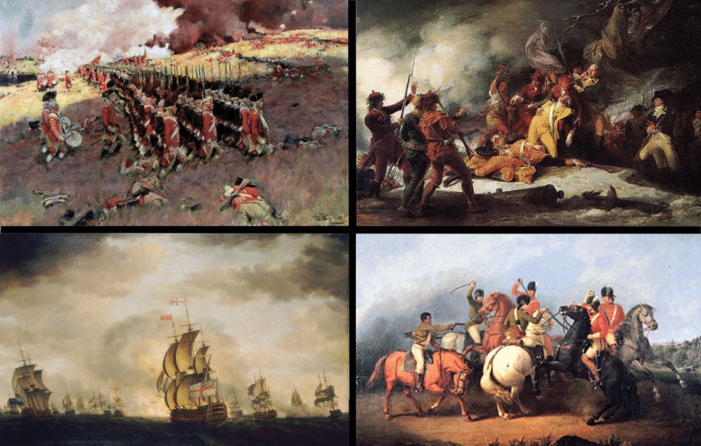 Collage of the American Revolutionary War
