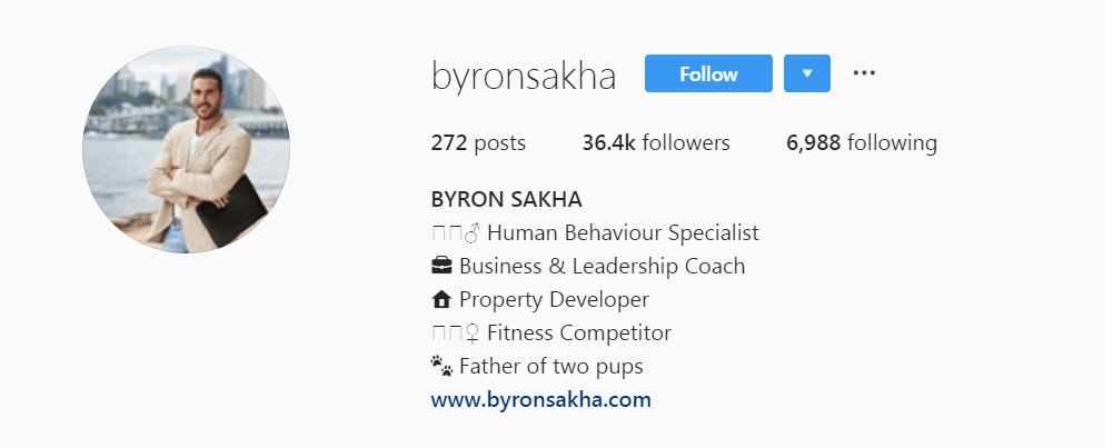 Bryan Sakha (Instagram Profile: September 2019)