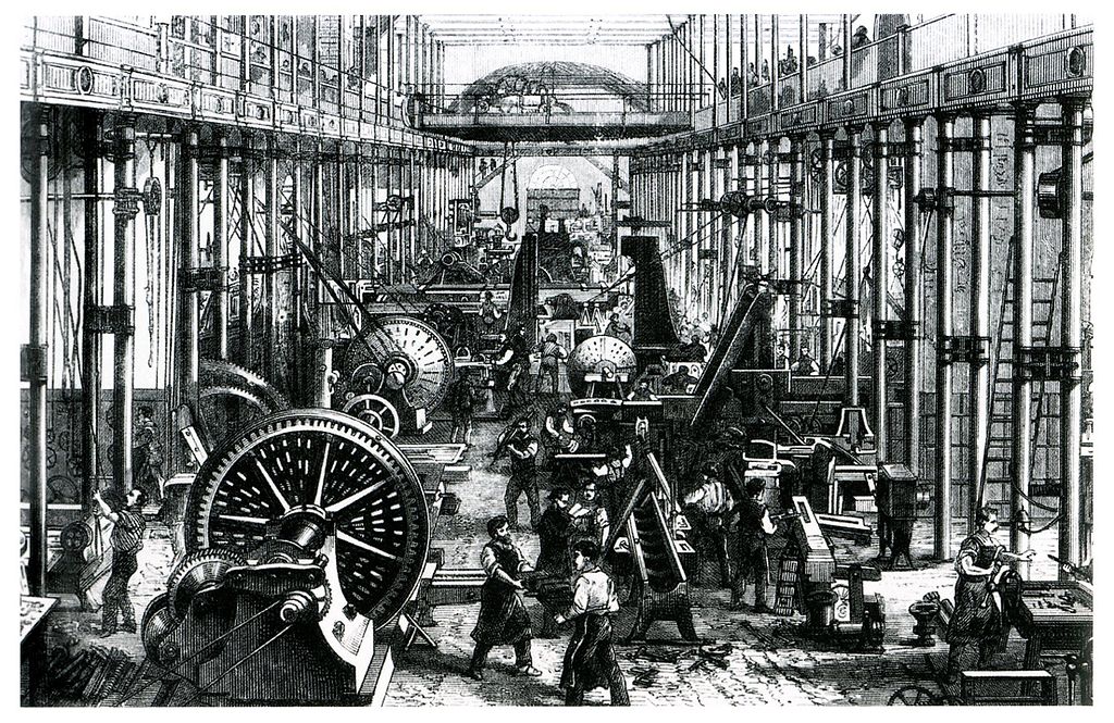 This image shows the machine works of Richard Hartmann in Chemnitz. Hartmann was one of the most successful entrepreneurs and largest employers in the Kingdom of Saxony.